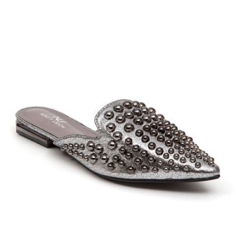 Dizzy Pewter Studded Flat